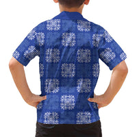 Royal Blue Palaka Quilt Hawaii Family Matching Summer Maxi Dress and Hawaiian Shirt Traditional Hawaii-plaid Pattern - Polynesian Pride