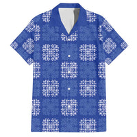 Royal Blue Palaka Quilt Hawaii Family Matching Summer Maxi Dress and Hawaiian Shirt Traditional Hawaii-plaid Pattern - Polynesian Pride