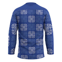 Royal Blue Palaka Quilt Hawaii Hockey Jersey Traditional Hawaii-plaid Pattern - Polynesian Pride
