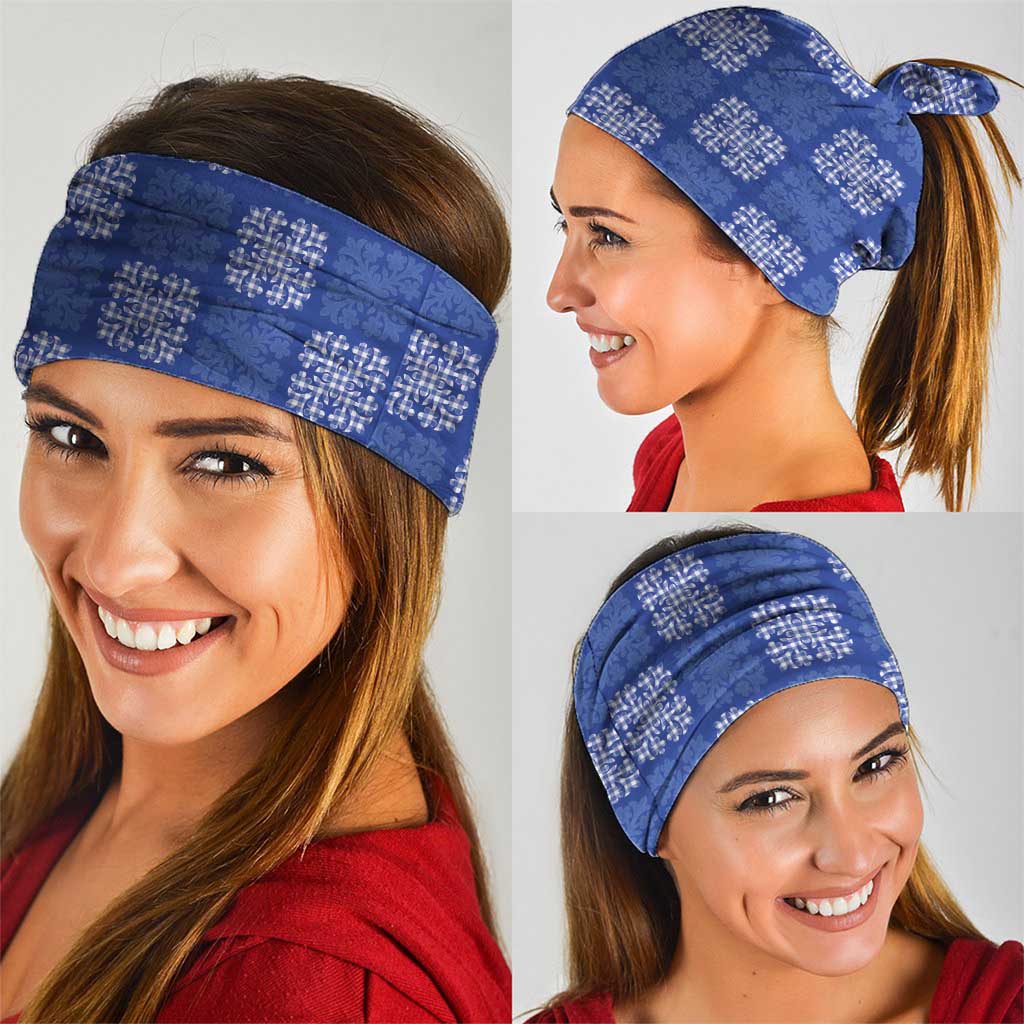 Royal Blue Palaka Quilt Hawaii Neck Gaiter Traditional Hawaii-plaid Pattern LT14