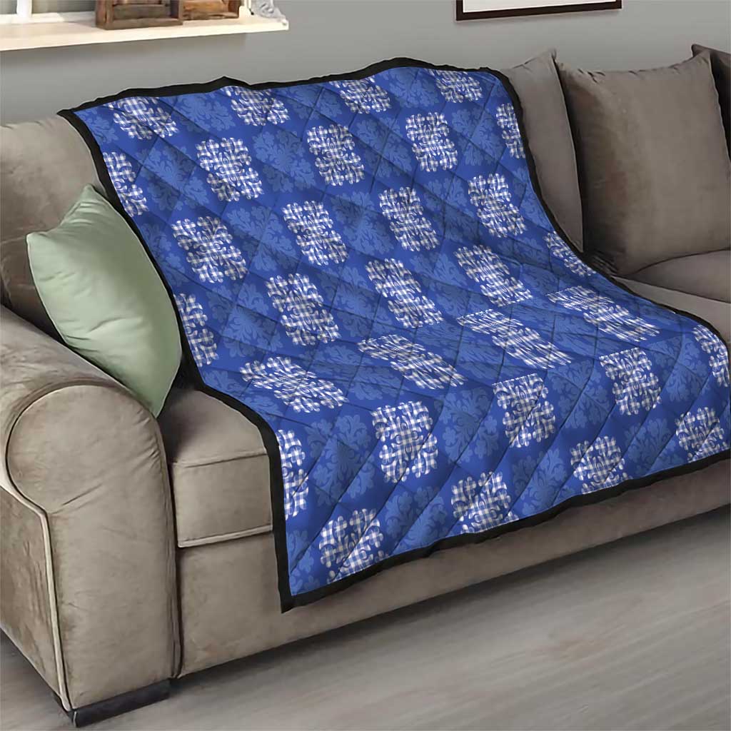 Royal Blue Palaka Quilt Hawaii Quilt Traditional Hawaii-plaid Pattern - Polynesian Pride