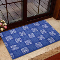 Royal Blue Palaka Quilt Hawaii Rubber Doormat Traditional Hawaii-plaid Pattern - Polynesian Pride