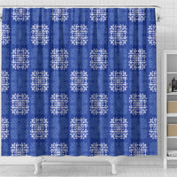 Royal Blue Palaka Quilt Hawaii Shower Curtain Traditional Hawaii-plaid Pattern - Polynesian Pride