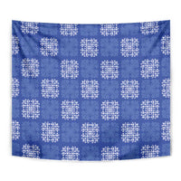 Royal Blue Palaka Quilt Hawaii Tapestry Traditional Hawaii-plaid Pattern - Polynesian Pride