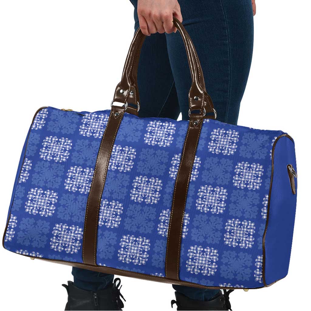 Royal Blue Palaka Quilt Hawaii Travel Bag Traditional Hawaii-plaid Pattern - Polynesian Pride
