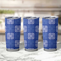 Royal Blue Palaka Quilt Hawaii Tumbler Cup Traditional Hawaii-plaid Pattern - Polynesian Pride