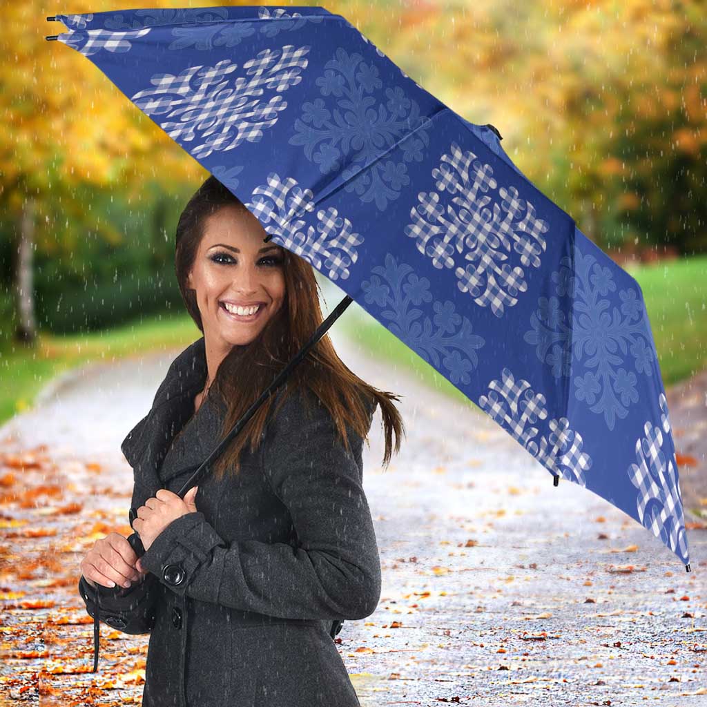 Royal Blue Palaka Quilt Hawaii Umbrella Traditional Hawaii-plaid Pattern - Polynesian Pride