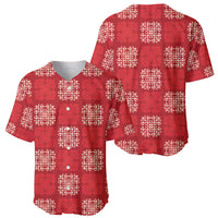 Red Palaka Quilt Hawaii Baseball Jersey Traditional Hawaii-plaid Pattern - Polynesian Pride