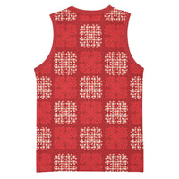 Red Palaka Quilt Hawaii Basketball Jersey Traditional Hawaii-plaid Pattern - Polynesian Pride