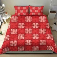 Red Palaka Quilt Hawaii Bedding Set Traditional Hawaii-plaid Pattern - Polynesian Pride