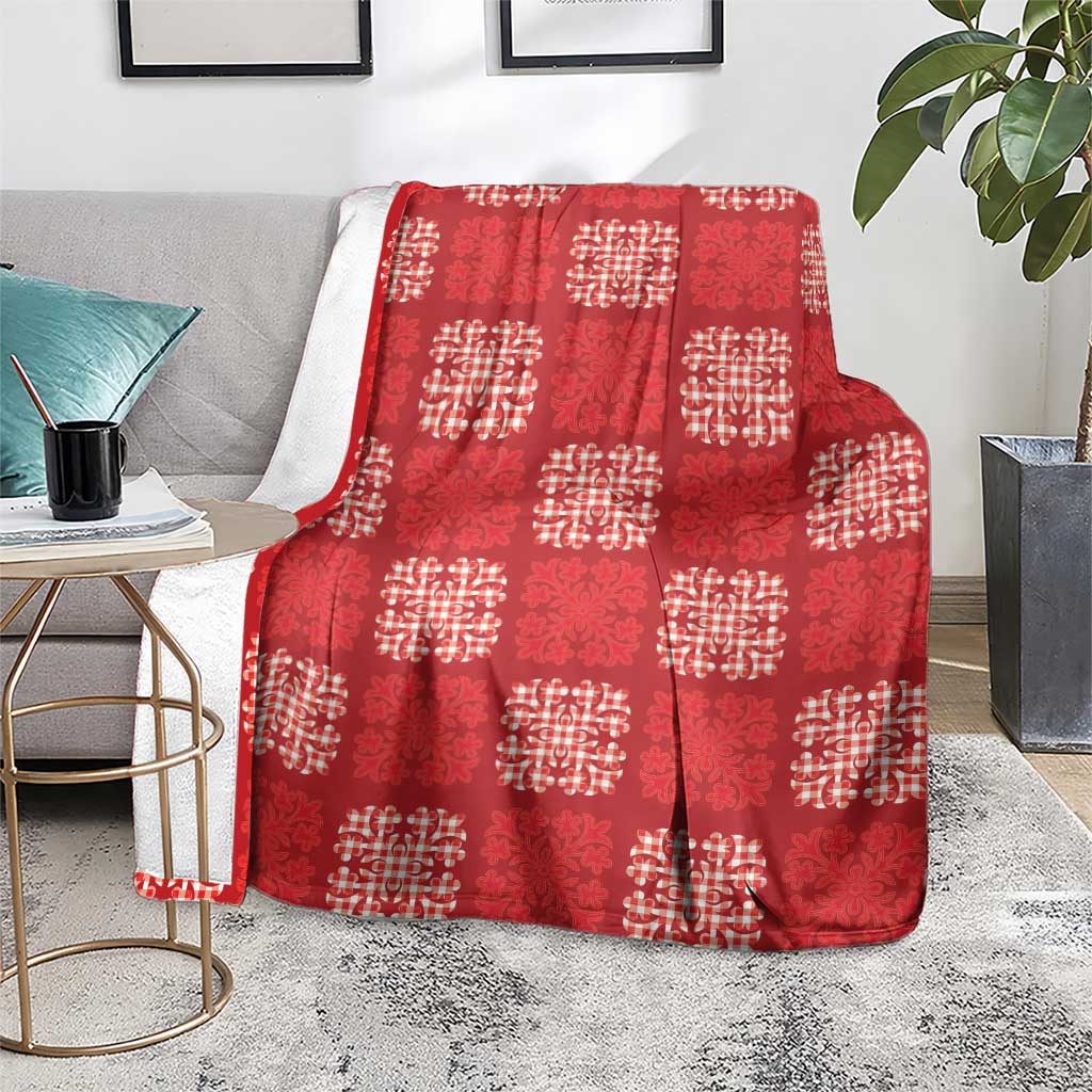Red Palaka Quilt Hawaii Blanket Traditional Hawaii-plaid Pattern - Polynesian Pride