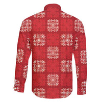Red Palaka Quilt Hawaii Family Matching Off Shoulder Short Dress and Hawaiian Shirt Traditional Hawaii-plaid Pattern - Polynesian Pride
