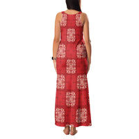 Red Palaka Quilt Hawaii Family Matching Tank Maxi Dress and Hawaiian Shirt Traditional Hawaii-plaid Pattern - Polynesian Pride