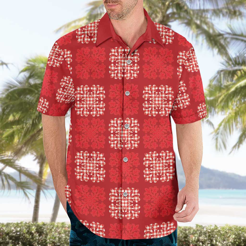 Red Palaka Quilt Hawaii Hawaiian Shirt Traditional Hawaii-plaid Pattern - Polynesian Pride