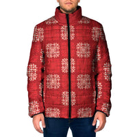 Red Palaka Quilt Hawaii Padded Jacket Traditional Hawaii-plaid Pattern - Polynesian Pride