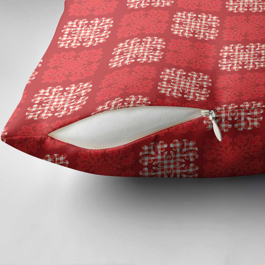 Red Palaka Quilt Hawaii Pillow Cover Traditional Hawaii-plaid Pattern - Polynesian Pride