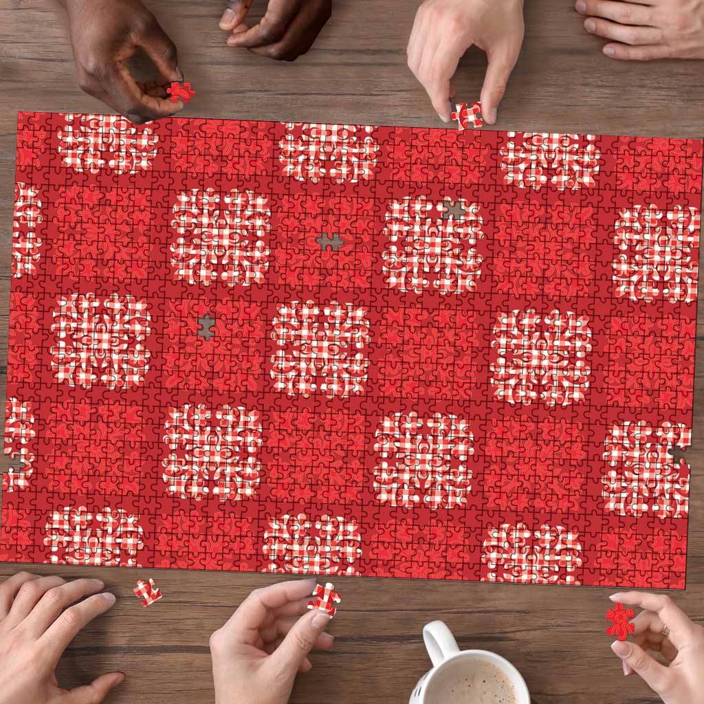 Red Palaka Quilt Hawaii Puzzle Traditional Hawaii-plaid Pattern - Polynesian Pride