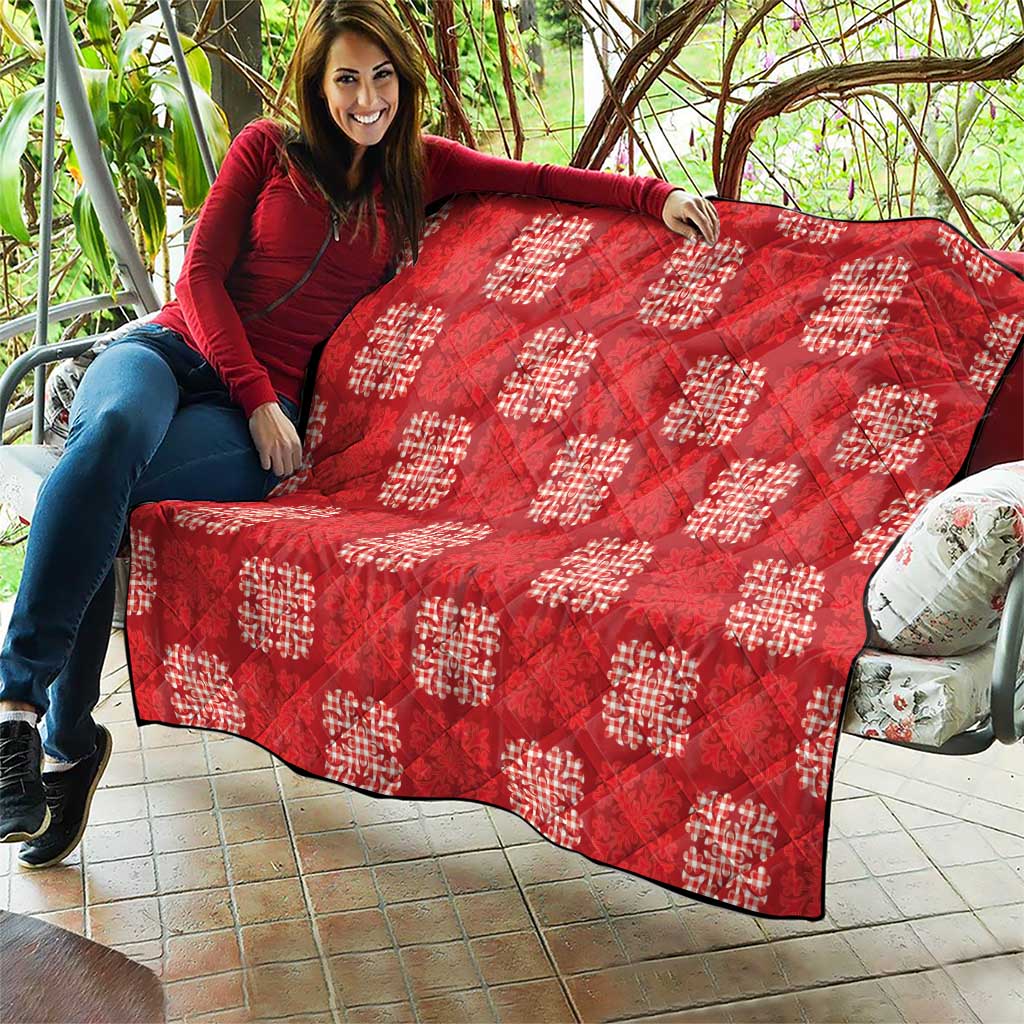 Red Palaka Quilt Hawaii Quilt Traditional Hawaii-plaid Pattern - Polynesian Pride