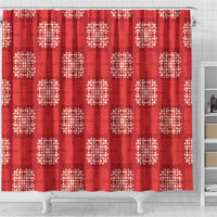 Red Palaka Quilt Hawaii Shower Curtain Traditional Hawaii-plaid Pattern - Polynesian Pride