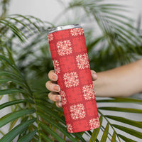 Red Palaka Quilt Hawaii Skinny Tumbler Traditional Hawaii-plaid Pattern - Polynesian Pride