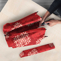 Red Palaka Quilt Hawaii Umbrella Traditional Hawaii-plaid Pattern - Polynesian Pride