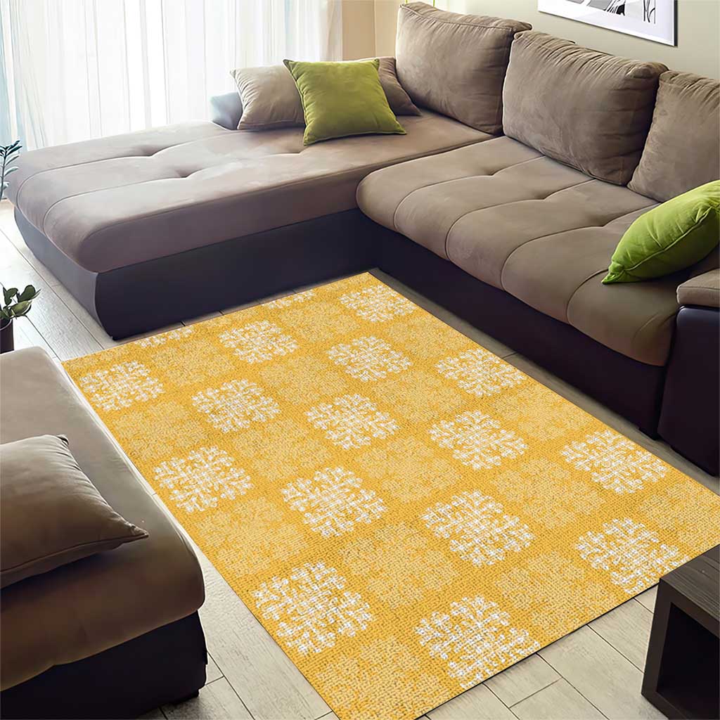 Yellow Palaka Quilt Hawaii Area Rug Traditional Hawaii-plaid Pattern - Polynesian Pride