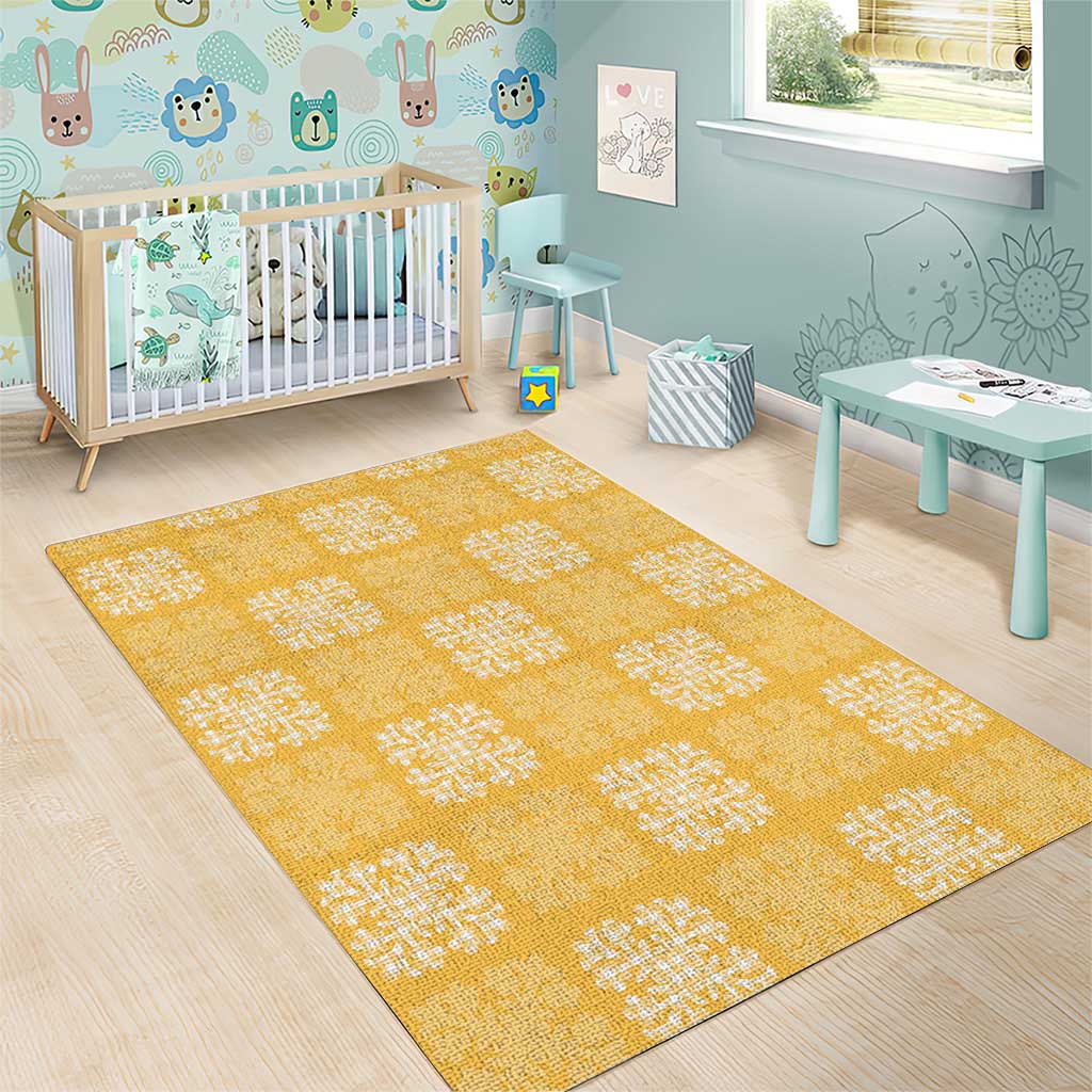 Yellow Palaka Quilt Hawaii Area Rug Traditional Hawaii-plaid Pattern - Polynesian Pride