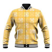 Yellow Palaka Quilt Hawaii Baseball Jacket Traditional Hawaii-plaid Pattern - Polynesian Pride