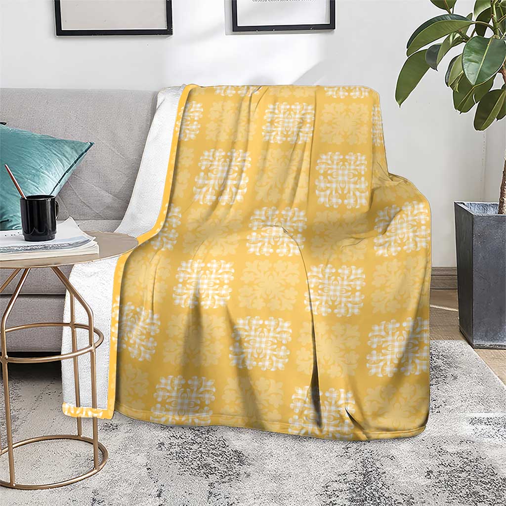 Yellow Palaka Quilt Hawaii Blanket Traditional Hawaii-plaid Pattern - Polynesian Pride