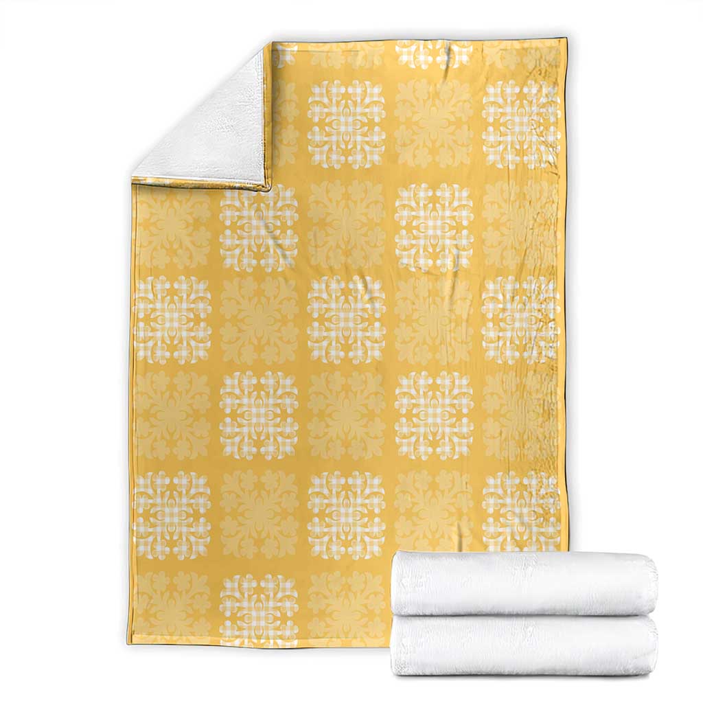Yellow Palaka Quilt Hawaii Blanket Traditional Hawaii-plaid Pattern - Polynesian Pride