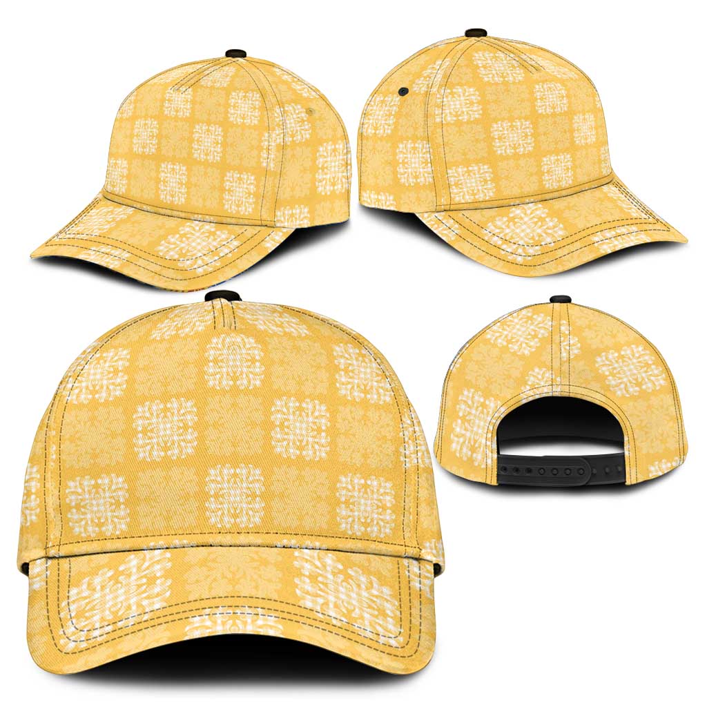 Yellow Palaka Quilt Hawaii Classic Cap Traditional Hawaii-plaid Pattern - Polynesian Pride