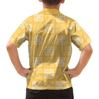 Yellow Palaka Quilt Hawaii Family Matching Puletasi and Hawaiian Shirt Traditional Hawaii-plaid Pattern - Polynesian Pride