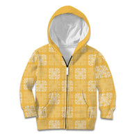 Yellow Palaka Quilt Hawaii Kid Hoodie Traditional Hawaii-plaid Pattern - Polynesian Pride