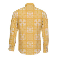 Yellow Palaka Quilt Hawaii Long Sleeve Button Shirt Traditional Hawaii-plaid Pattern - Polynesian Pride