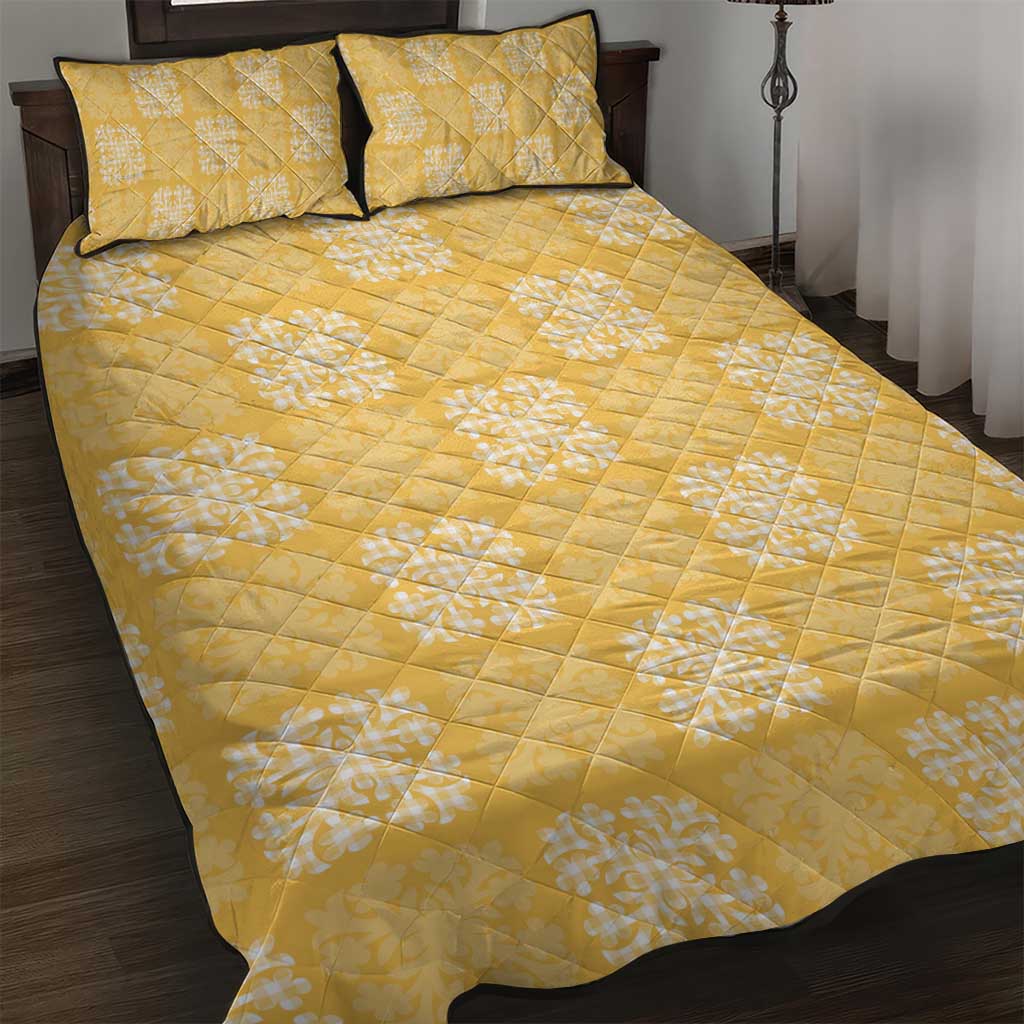 Yellow Palaka Quilt Hawaii Quilt Bed Set Traditional Hawaii-plaid Pattern - Polynesian Pride