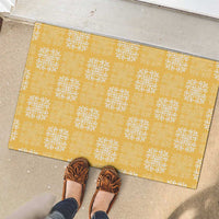 Yellow Palaka Quilt Hawaii Rubber Doormat Traditional Hawaii-plaid Pattern - Polynesian Pride