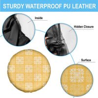 Yellow Palaka Quilt Hawaii Spare Tire Cover Traditional Hawaii-plaid Pattern - Polynesian Pride