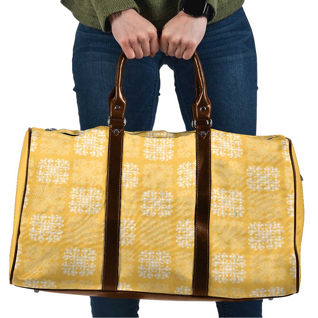 Yellow Palaka Quilt Hawaii Travel Bag Traditional Hawaii-plaid Pattern - Polynesian Pride