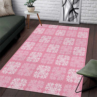 Pink Palaka Quilt Hawaii Area Rug Traditional Hawaii-plaid Pattern - Polynesian Pride