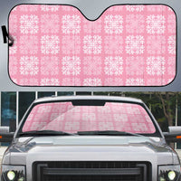 Pink Palaka Quilt Hawaii Auto Sun Shade Traditional Hawaii-plaid Pattern - Polynesian Pride