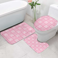 Pink Palaka Quilt Hawaii Bathroom Set Traditional Hawaii-plaid Pattern - Polynesian Pride