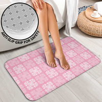 Pink Palaka Quilt Hawaii Bathroom Set Traditional Hawaii-plaid Pattern - Polynesian Pride