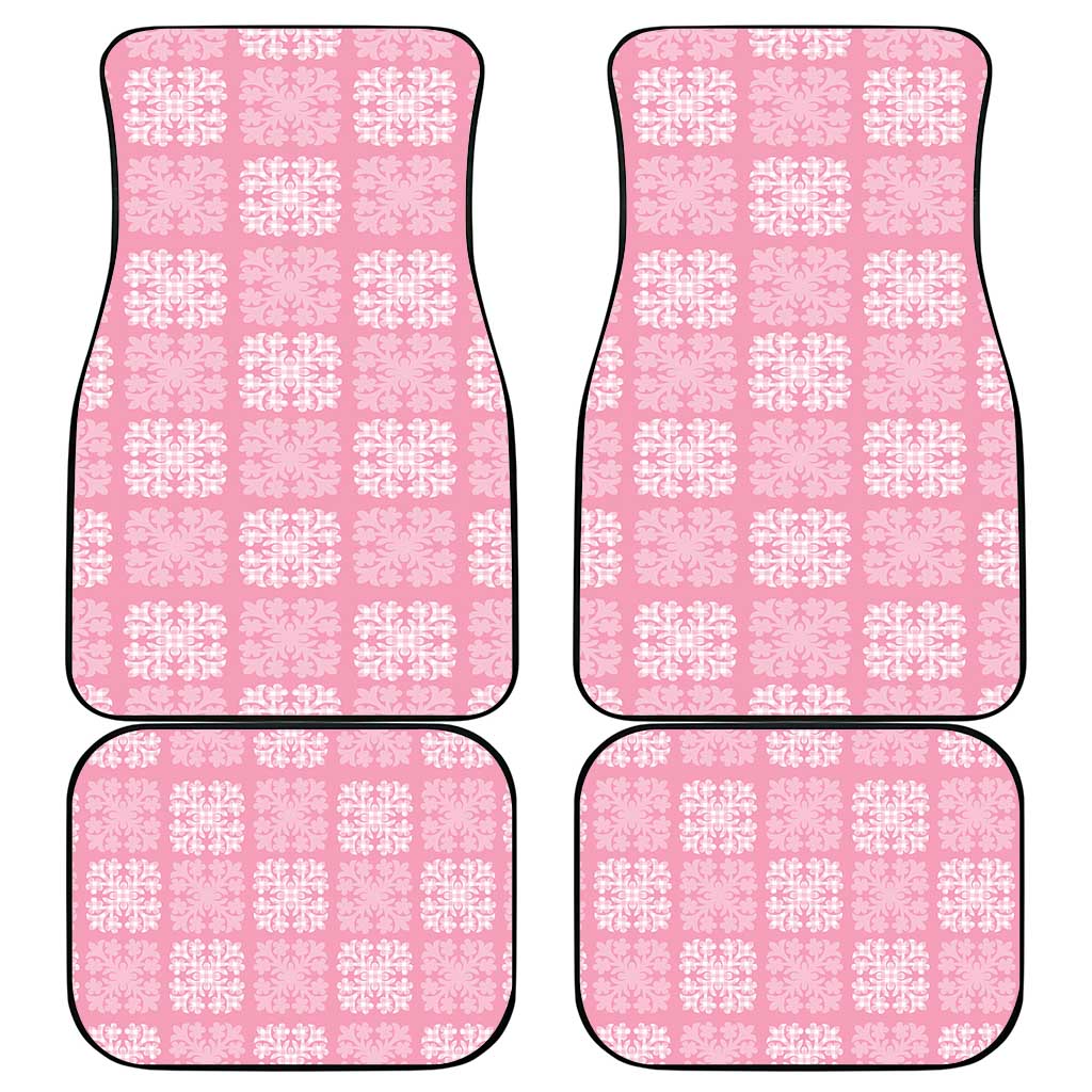 Pink Palaka Quilt Hawaii Car Mats Traditional Hawaii-plaid Pattern - Polynesian Pride