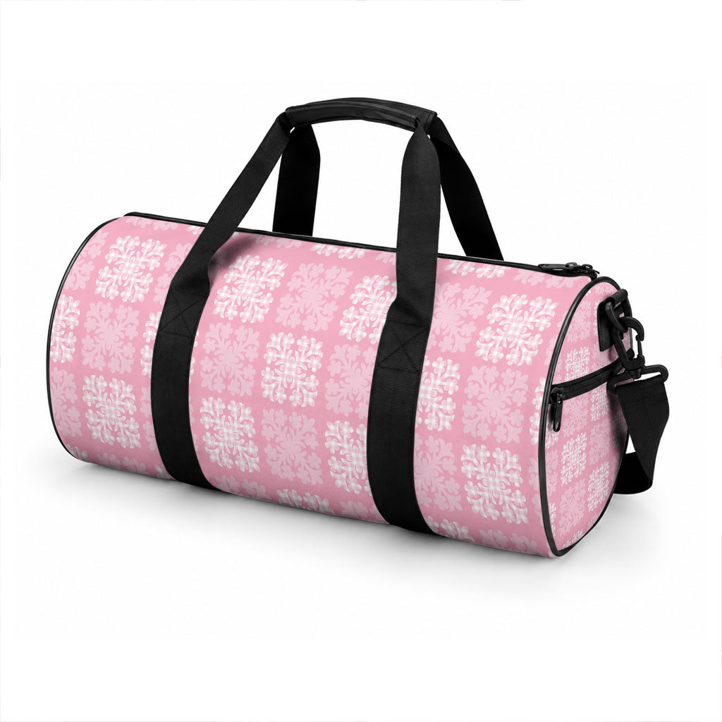Pink Palaka Quilt Hawaii Duffle Bag Traditional Hawaii-plaid Pattern LT14 - Polynesian Pride