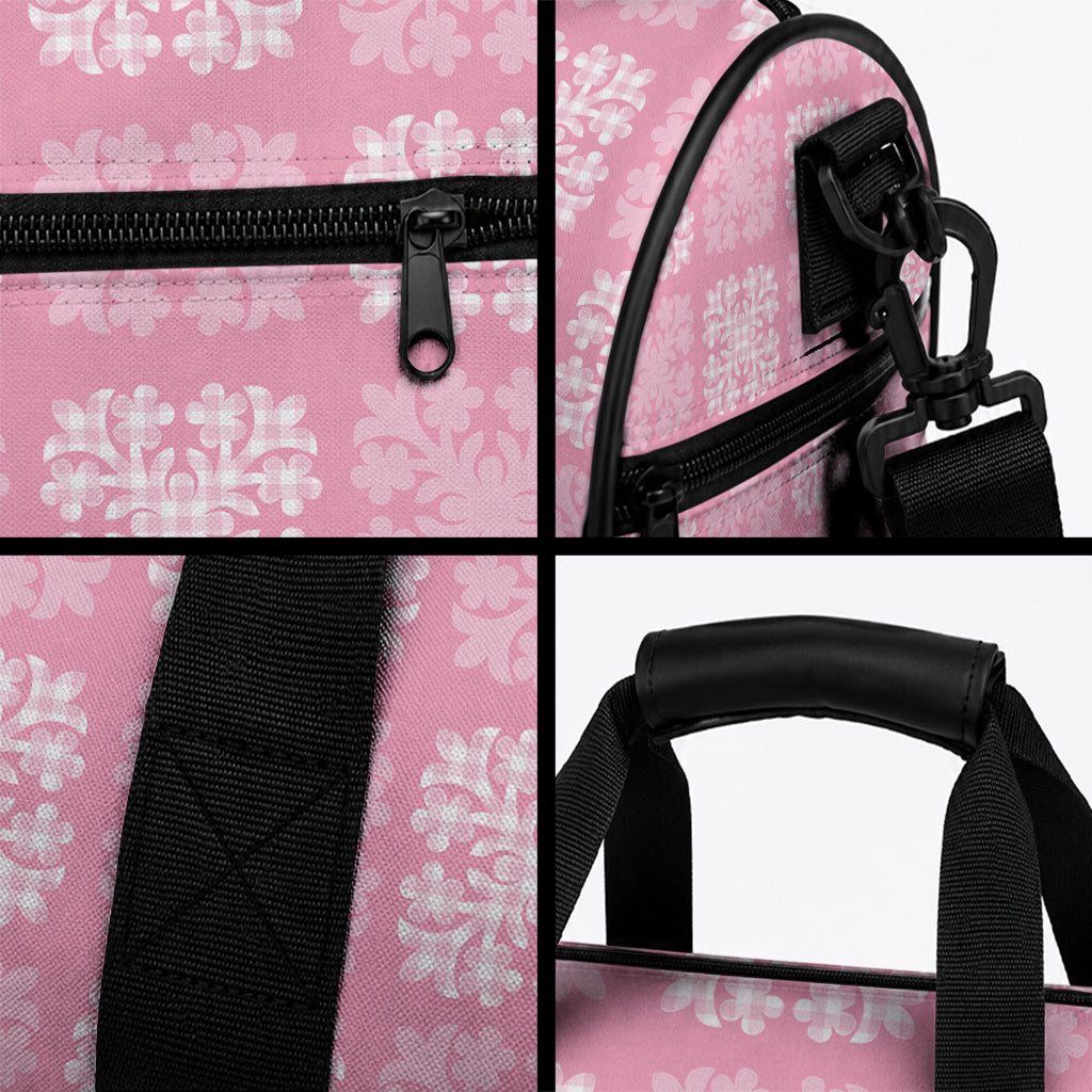 Pink Palaka Quilt Hawaii Duffle Bag Traditional Hawaii-plaid Pattern LT14 - Polynesian Pride