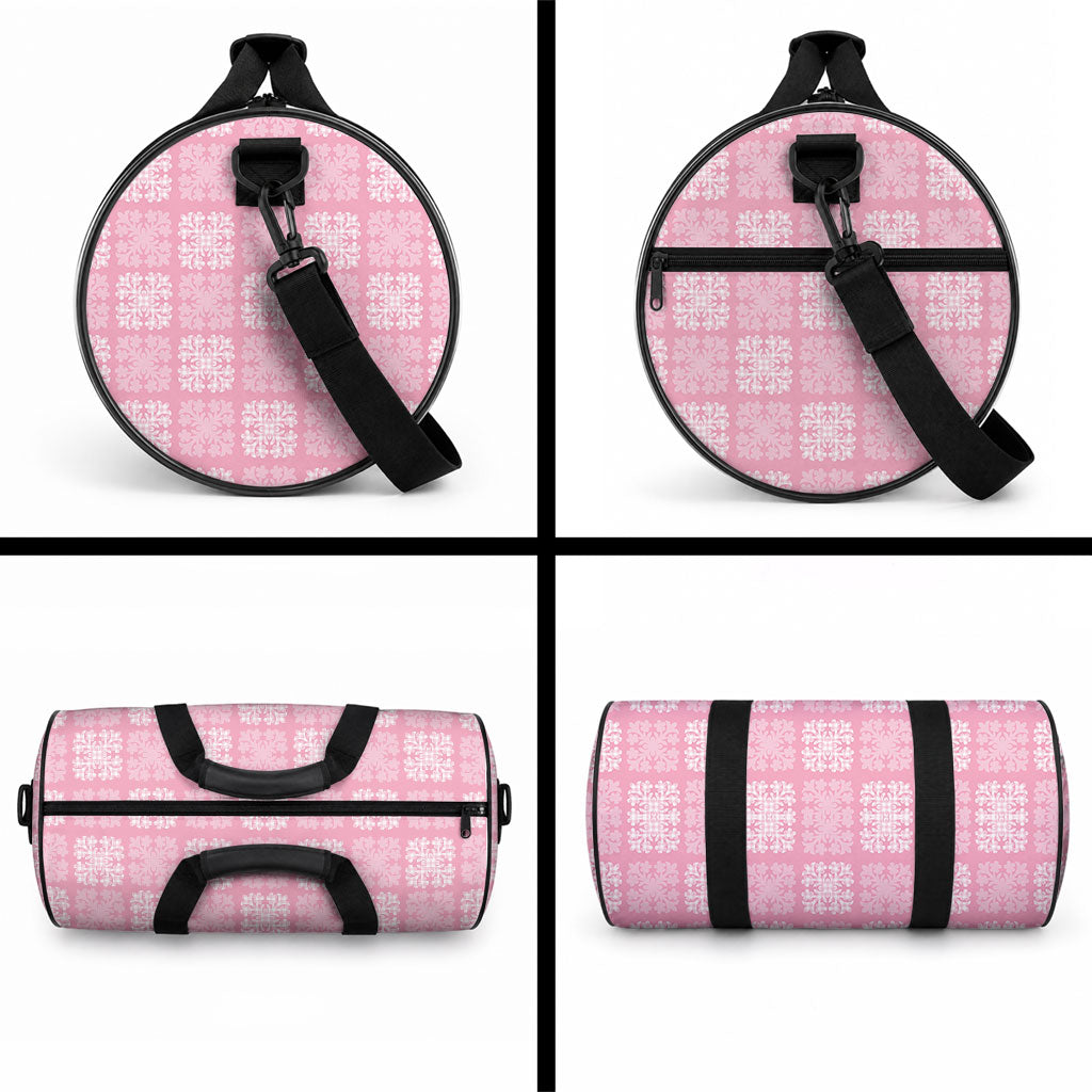 Pink Palaka Quilt Hawaii Duffle Bag Traditional Hawaii-plaid Pattern LT14 - Polynesian Pride