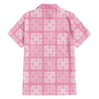 Pink Palaka Quilt Hawaii Family Matching Long Sleeve Bodycon Dress and Hawaiian Shirt Traditional Hawaii-plaid Pattern - Polynesian Pride