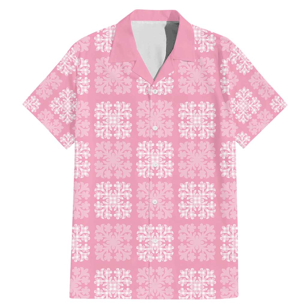 Pink Palaka Quilt Hawaii Family Matching Mermaid Dress and Hawaiian Shirt Traditional Hawaii-plaid Pattern - Polynesian Pride