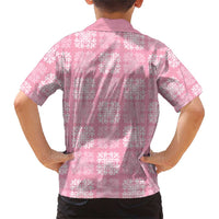 Pink Palaka Quilt Hawaii Family Matching Short Sleeve Bodycon Dress and Hawaiian Shirt Traditional Hawaii-plaid Pattern - Polynesian Pride