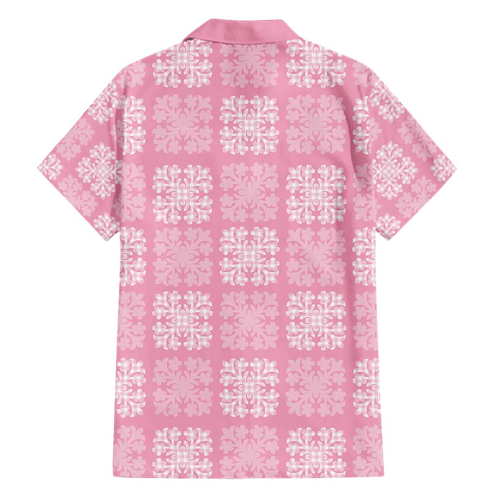 Pink Palaka Quilt Hawaii Family Matching Tank Maxi Dress and Hawaiian Shirt Traditional Hawaii-plaid Pattern - Polynesian Pride